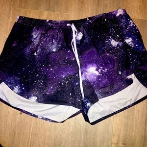 Space colored running shorts